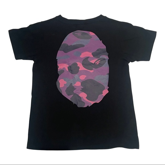 BAPE Camo Big Head T-Shirt Size XS Black/Purple - Picture 2 of 10